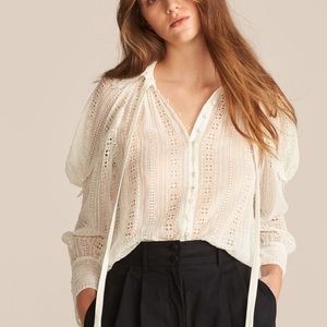 Rebecca Taylor Geo Eyelet Blouse
